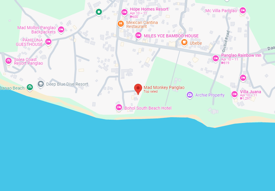 Map showing GQW4+MGP, Daorong Blvd, Panglao, 6340 Bohol, Philippines
